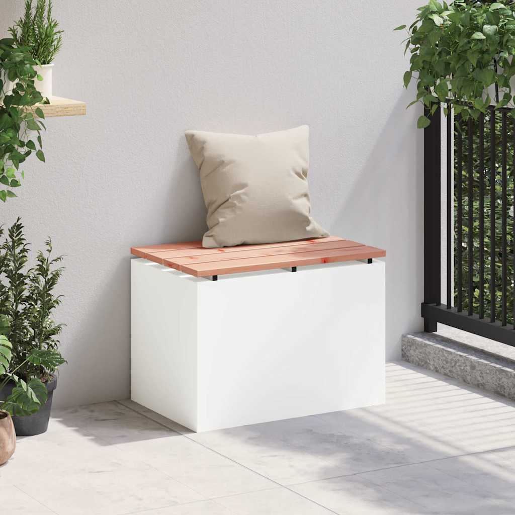 Garden Bench White 60 x 40 x 43 cm Steel