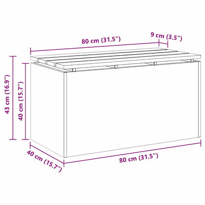 Garden Bench Silver 80 x 40 x43 cm Stainless steel