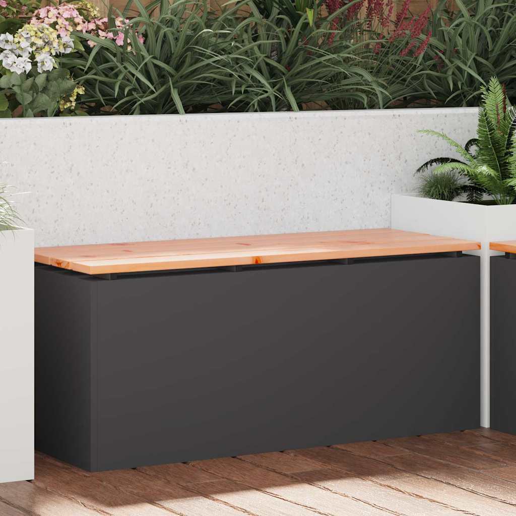 Garden Bench Black 100 x 40 x 43 cm Steel