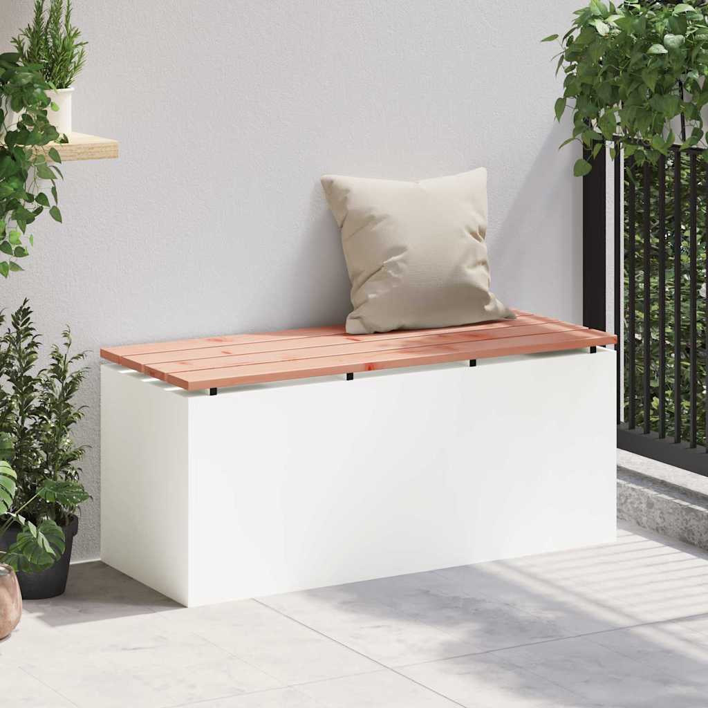 Garden Bench White 100 x 40 x 43 cm Steel