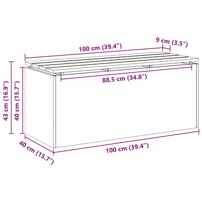 Garden Bench White 100 x 40 x 43 cm Steel