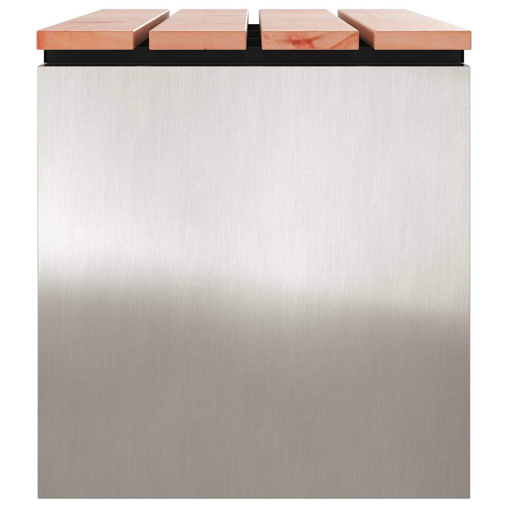 Garden Bench Silver 100 x 40 x 43 cm Stainless steel