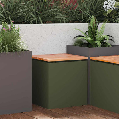 Garden Bench Olive green 40 x 40 x 43 cm Steel