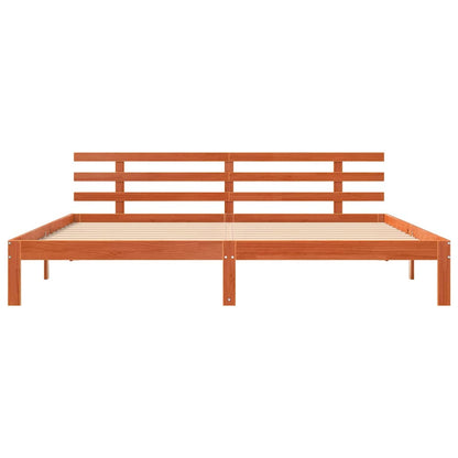 Bed Frame Wax brown 200 x 200 cm Solid Wood Pine