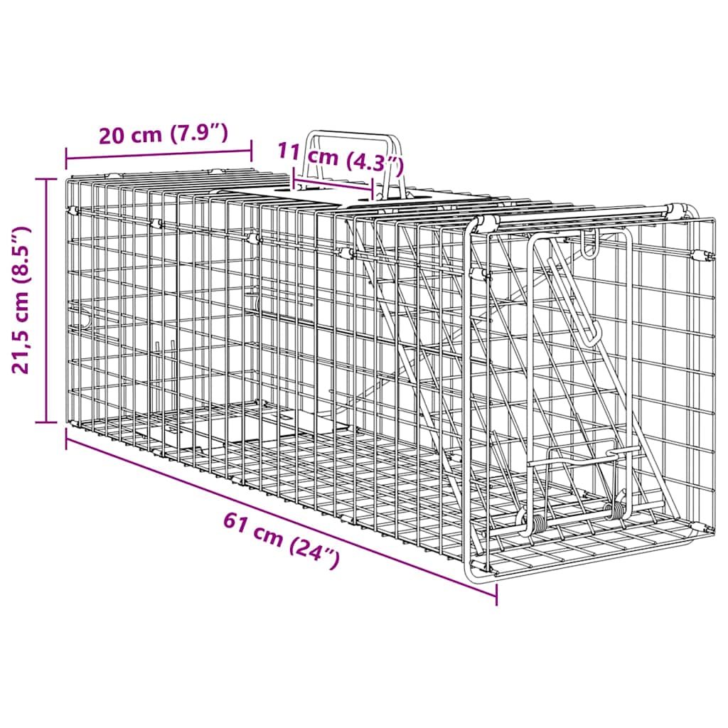 Animal Trap Anthracite 61 x 20 x 21.5 cm Steel