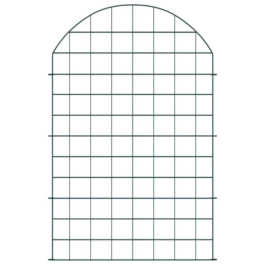 Pond Fence Set 8 pcs Green 50 x 80 cm Steel