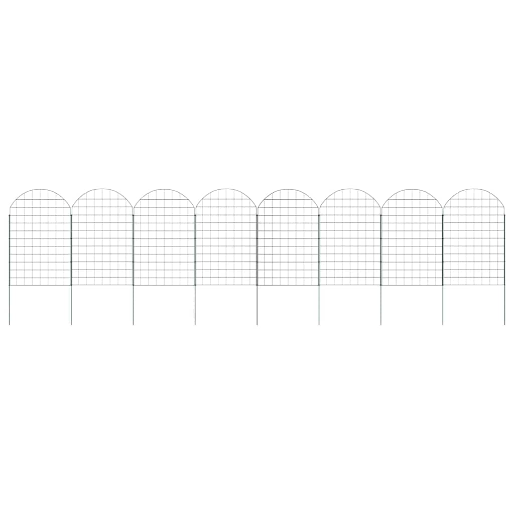 Pond Fence Set 8 pcs Green 50 x 80 cm Steel