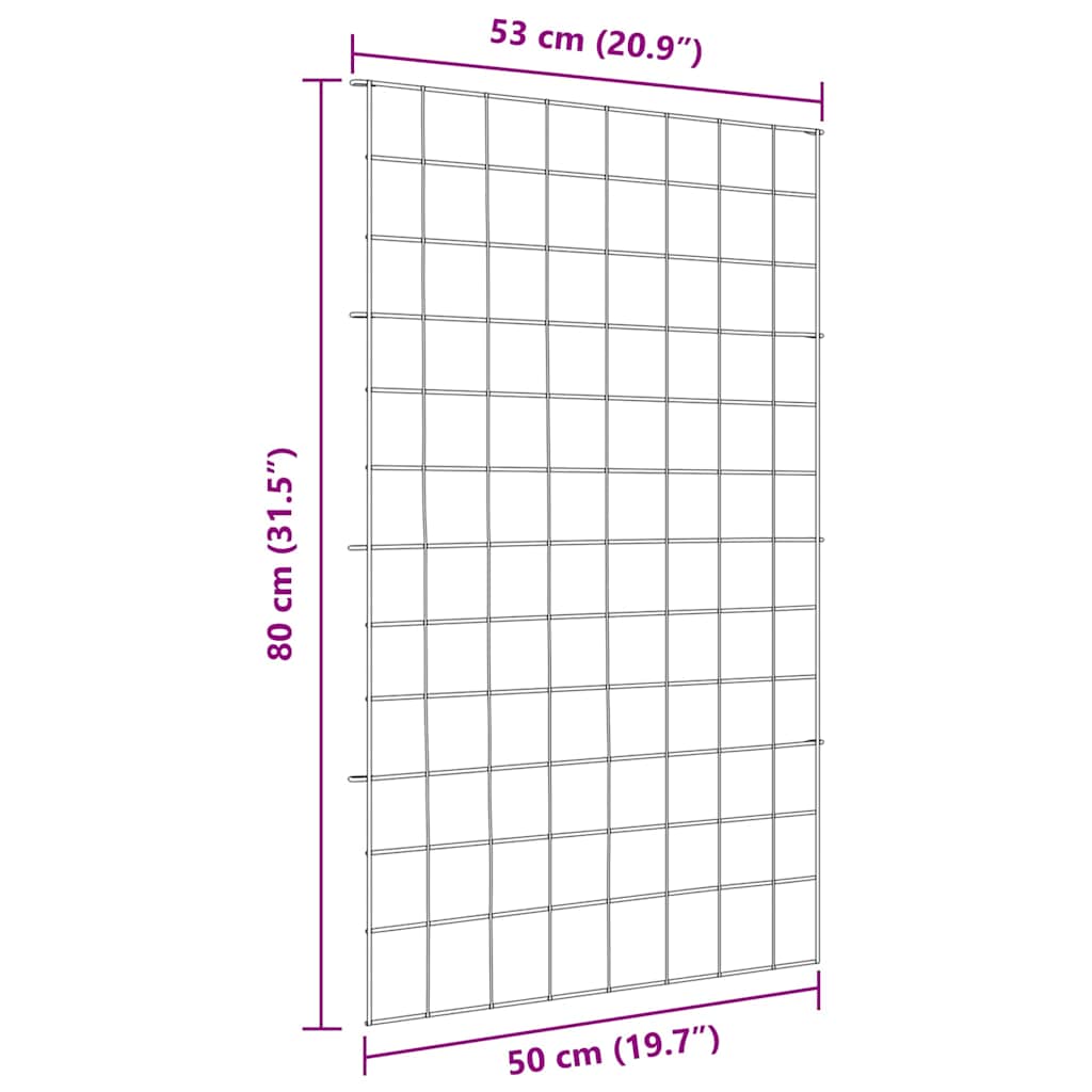 Pond Fence Set 8 pcs Green 50 x 80 cm Steel