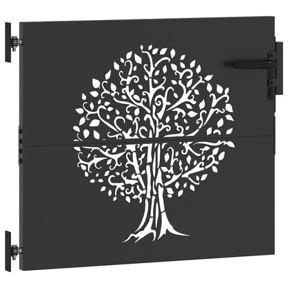 Garden Gate with Lock Black 100 x 100 cm Powder-coated steel