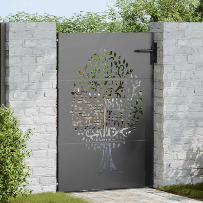 Garden Gate with Lock Black 100 x 125 cm Powder-coated steel
