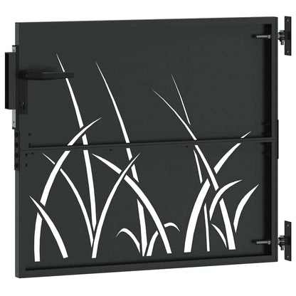 Garden Gate with Lock Black 85 x 100 cm Powder-coated steel
