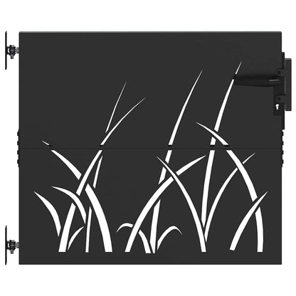 Garden Gate with Lock Black 85 x 100 cm Powder-coated steel
