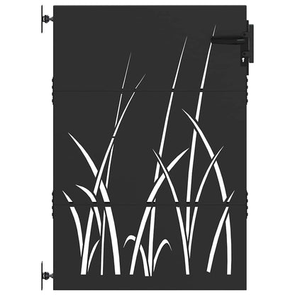 Garden Gate with Lock Black 85 x 125 cm Powder-coated steel