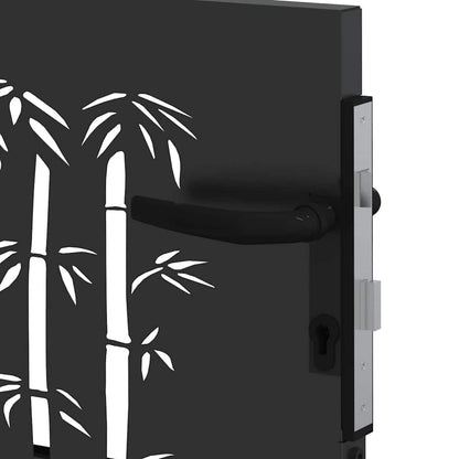 Garden Gate with Lock Black 105 x 100 cm Powder-coated steel
