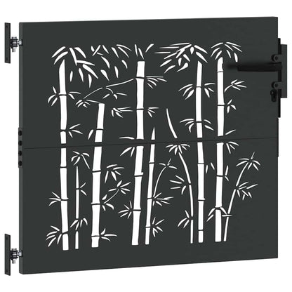 Garden Gate with Lock Black 105 x 100 cm Powder-coated steel