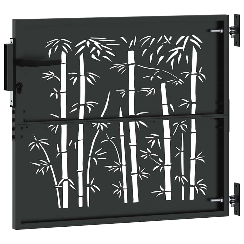 Garden Gate with Lock Black 105 x 100 cm Powder-coated steel