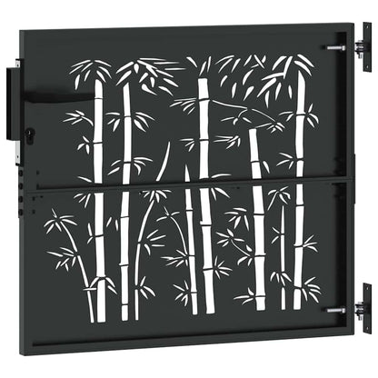 Garden Gate with Lock Black 105 x 100 cm Powder-coated steel