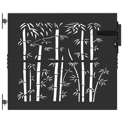 Garden Gate with Lock Black 105 x 100 cm Powder-coated steel