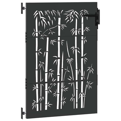 Garden Gate with Lock Black 105 x 125 cm Powder-coated steel