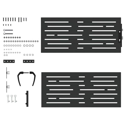 Garden Gate with Lock Black 105 x 100 cm Powder-coated steel