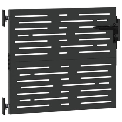 Garden Gate with Lock Black 105 x 100 cm Powder-coated steel
