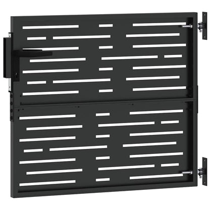 Garden Gate with Lock Black 105 x 100 cm Powder-coated steel