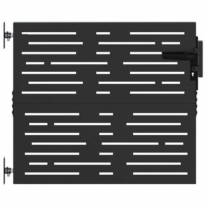 Garden Gate with Lock Black 105 x 100 cm Powder-coated steel