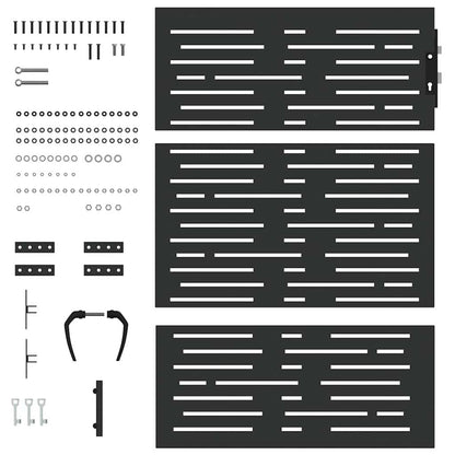 Garden Gate with Lock Black 105 x 125 cm Powder-coated steel