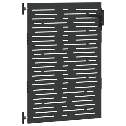 Garden Gate with Lock Black 105 x 125 cm Powder-coated steel