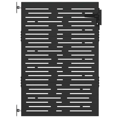 Garden Gate with Lock Black 105 x 125 cm Powder-coated steel