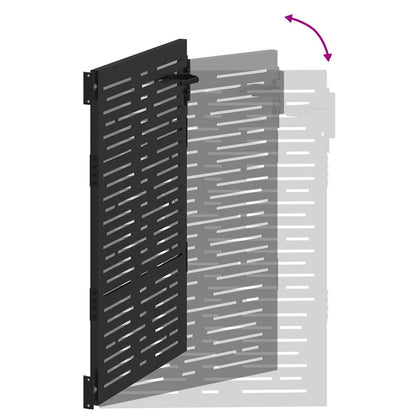 Garden Gate with Lock Black 105 x 125 cm Powder-coated steel