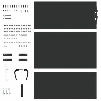 Garden Gate Black 105 x 125 cm Powder-coated steel