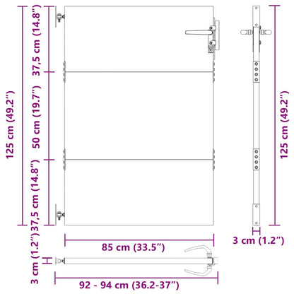 Garden Gate Black 105 x 125 cm Powder-coated steel