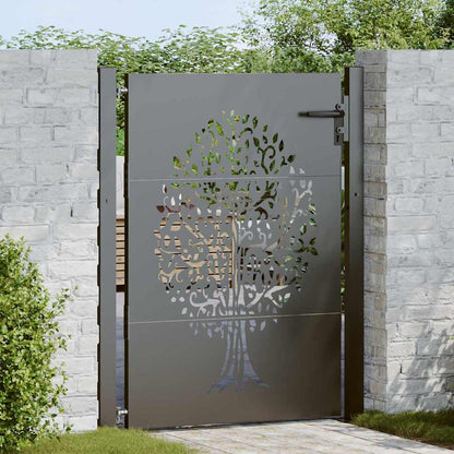 Garden Gate with Lock Black 105 x 125 cm Powder-coated steel