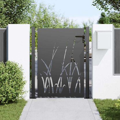 Garden Gate with Lock Black 105 x 125 cm Powder-coated steel