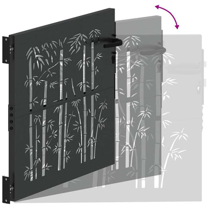 Garden Gate with Lock Black 105 x 100 cm Powder-coated steel