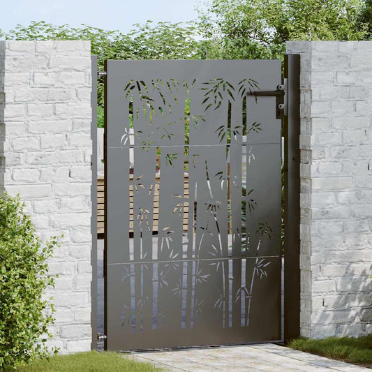 Garden Gate with Lock Black 105 x 125 cm Powder-coated steel