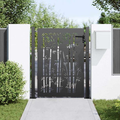 Garden Gate with Lock Black 105 x 125 cm Powder-coated steel