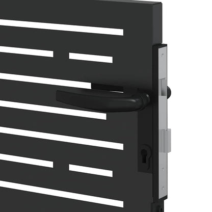 Garden Gate with Lock Black 105 x 100 cm Powder-coated steel