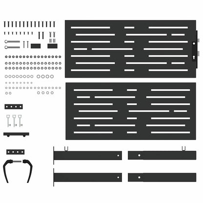 Garden Gate with Lock Black 105 x 100 cm Powder-coated steel