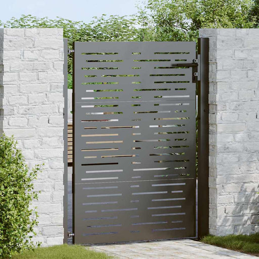 Garden Gate with Lock Black 105 x 125 cm Powder-coated steel