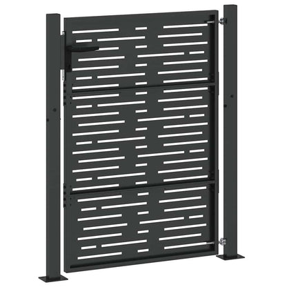 Garden Gate with Lock Black 105 x 125 cm Powder-coated steel