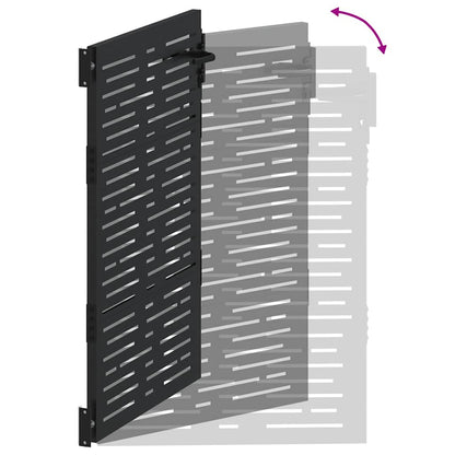 Garden Gate with Lock Black 105 x 125 cm Powder-coated steel