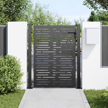 Garden Gate with Lock Black 105 x 150 cm Powder-coated steel
