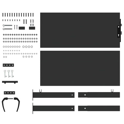 Garden Gate Black 105 x 100 cm Powder-coated steel