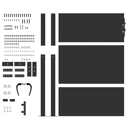 Garden Gate Black 105 x 150 cm Powder-coated steel