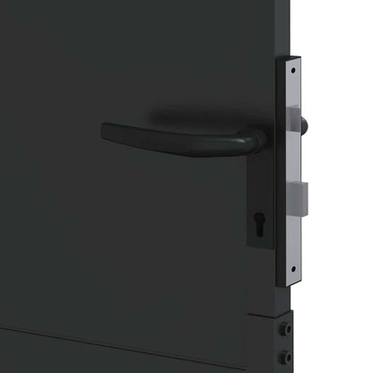 Garden Gate with Lock Black 100 x 100 cm Powder-coated steel