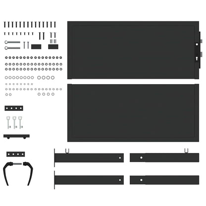 Garden Gate with Lock Black 100 x 100 cm Powder-coated steel