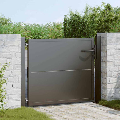 Garden Gate with Lock Black 100 x 100 cm Powder-coated steel