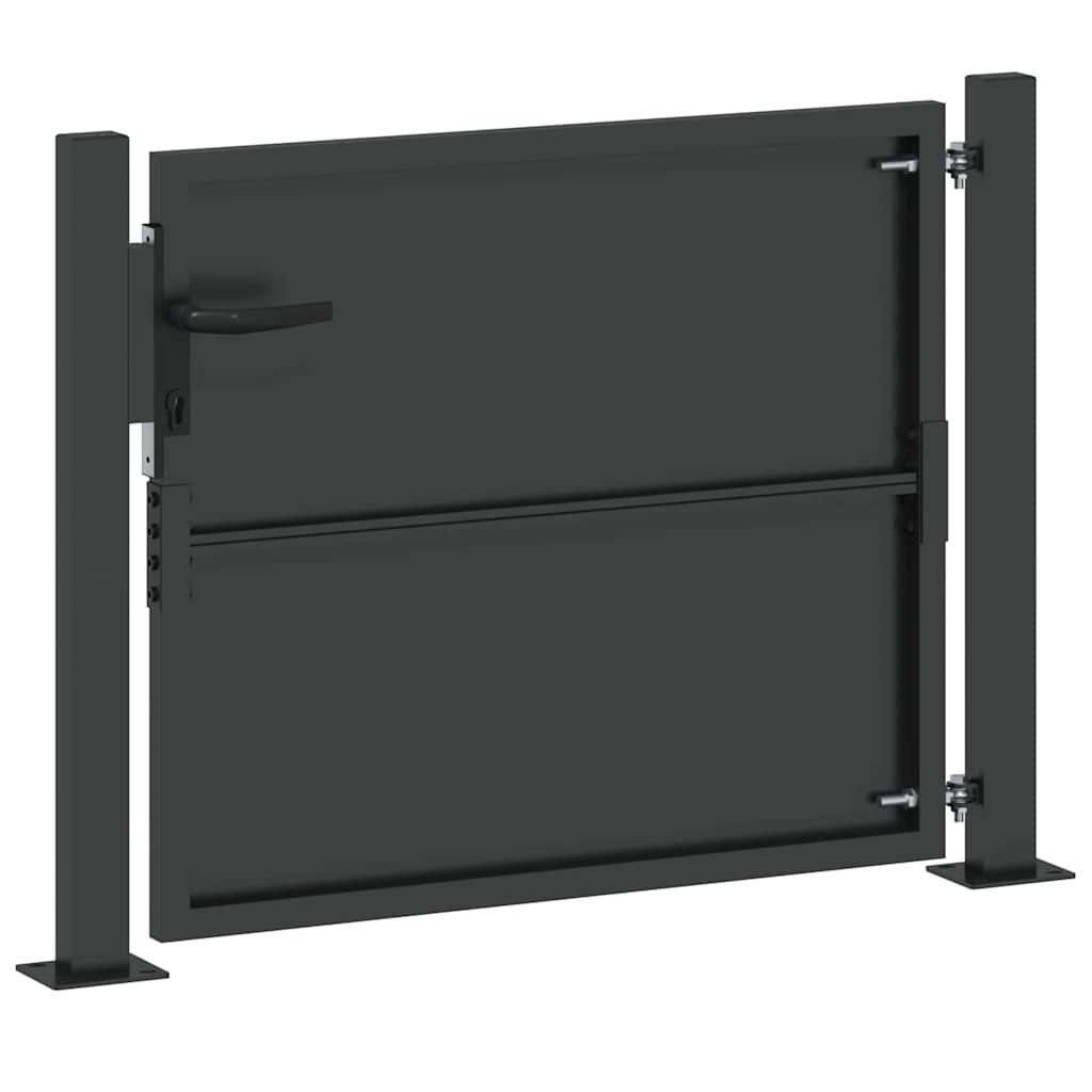 Garden Gate with Lock Black 100 x 100 cm Powder-coated steel